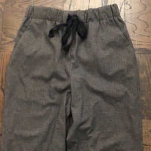 Zara elastic waist checked wide leg pants S